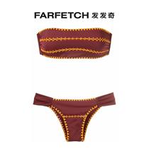 Lady Brigitte contrasts with pattern stitches obliterate bikini FARFETCH hair chic