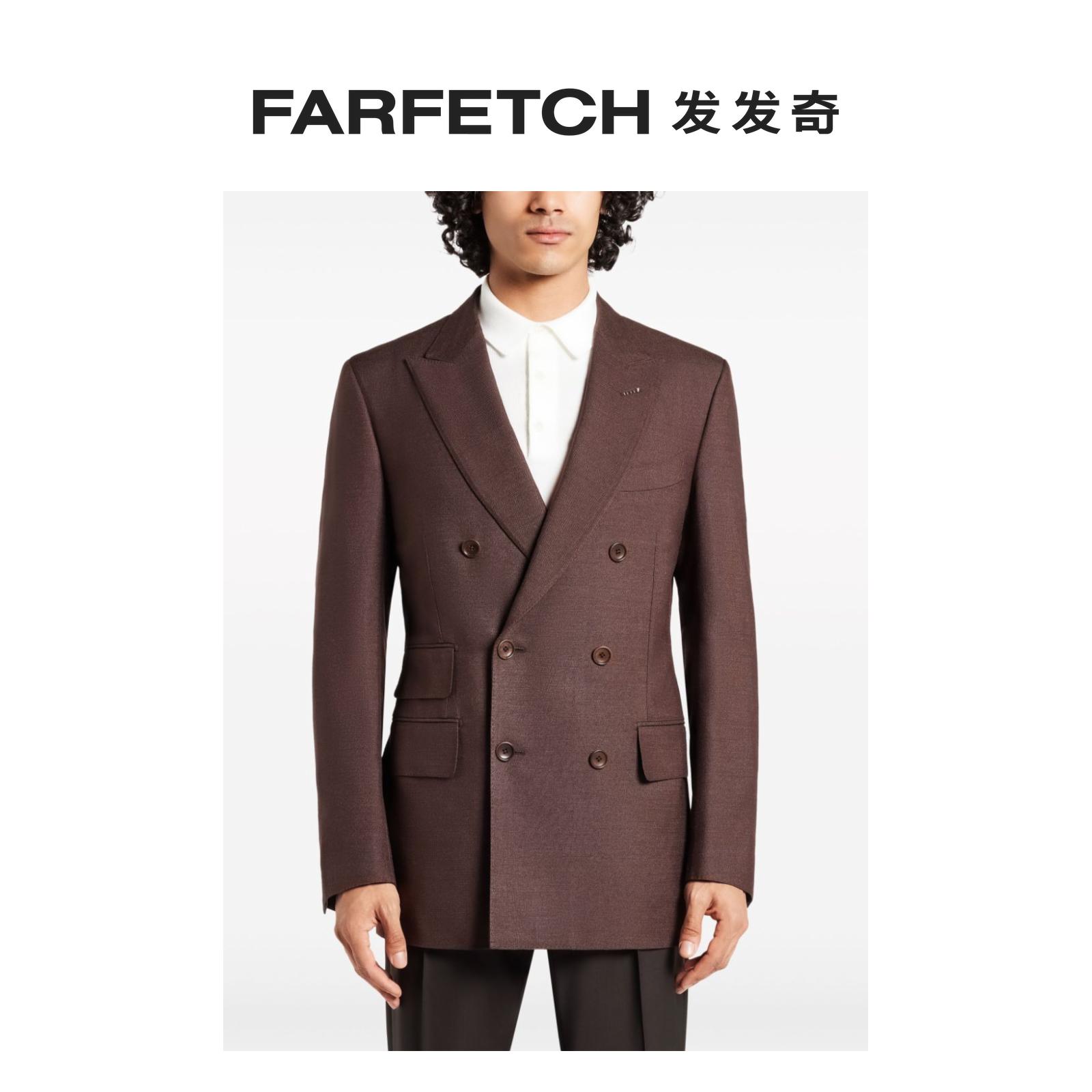 Tom Ford男士双排扣真丝西装夹克FARFETCH发发奇 - 图1