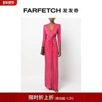 Discount] Liu Jo Swirl Pleat Details Gold Silver Silk Gown FARFEH Fat Chic
