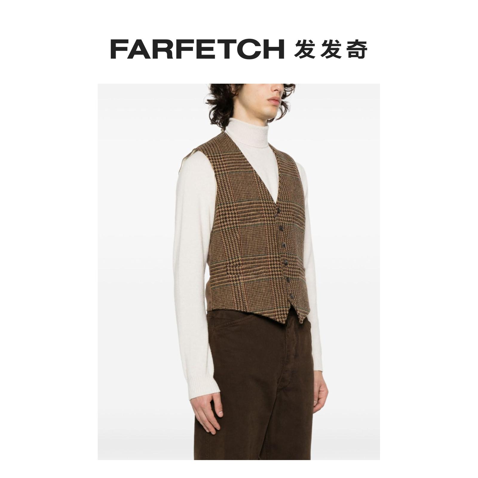 Polo Ralph Lauren男士格纹粗花呢羊毛西式马甲FARFETCH发发奇