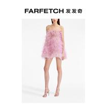 Final Sale] Oscar De La Renta Ladies Feather Details Dew Shoulder Mini Dress FARFE