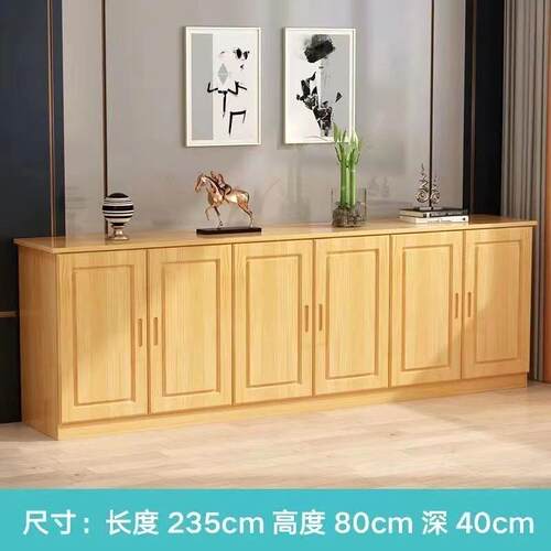 全实木餐边柜现代简约实木电视柜家用客厅收纳柜靠墙多功能柜定制 - 图0