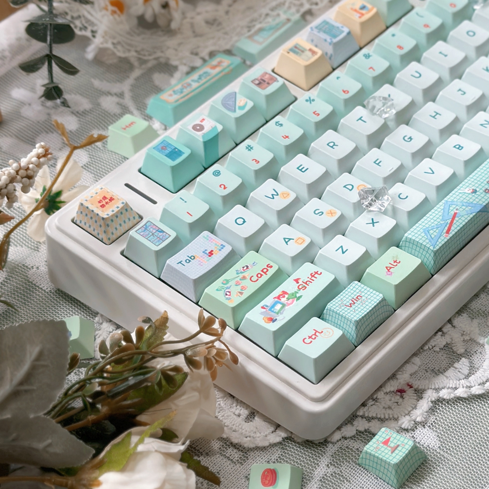 wy外设千禧年键帽五面热升华PBT材质新原厂个性可爱适配机械键盘 - 图2
