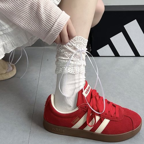 阿迪达斯正品Adidas红色板鞋喜庆婚鞋低帮运动休闲新款女鞋t头鞋 - 图2