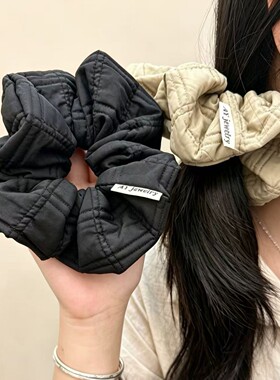可爱奶油泡芙蓬蓬布艺大肠发圈女高级感ins韩系头绳森系马尾发绳