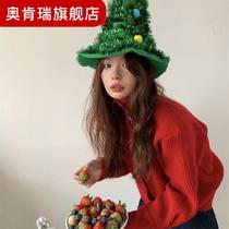 Ins Han-style Christmas tree Christmas hat headwear Christmas New Years Eve party dress up stage performance Props Lovers