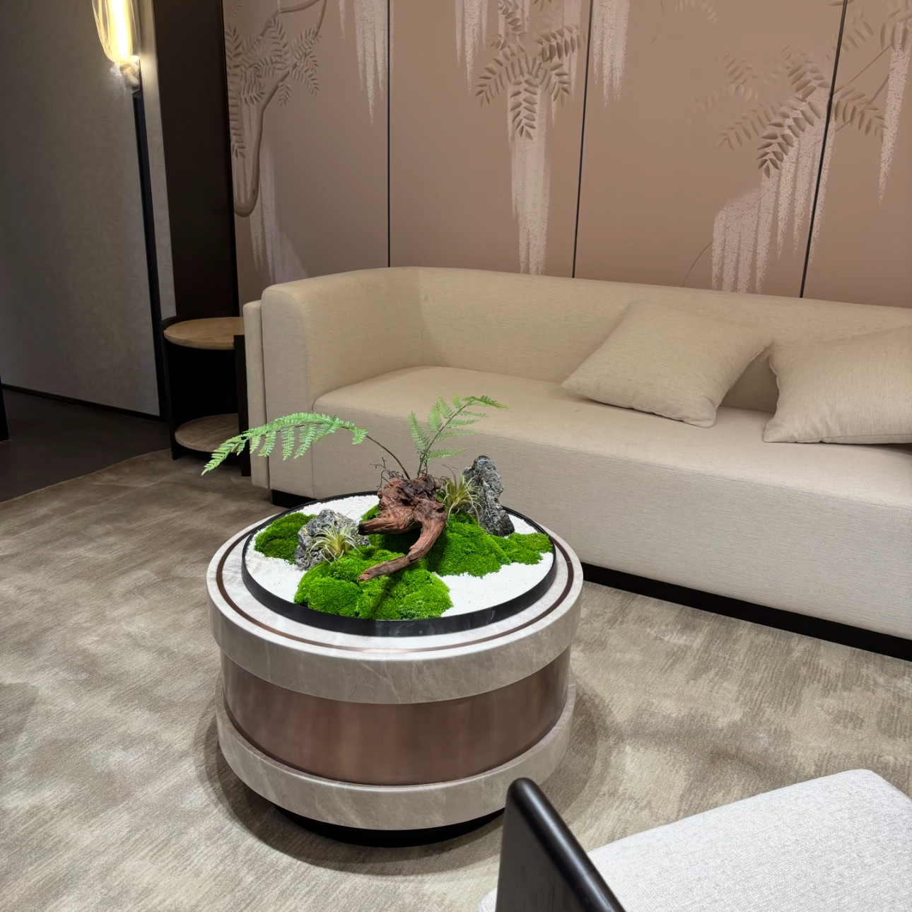 餐桌转盘永生苔藓摆件圆桌中间景观装饰高端酒店餐厅微缩桌花造景,淘宝优惠券,粉丝福利购,淘宝优惠卷