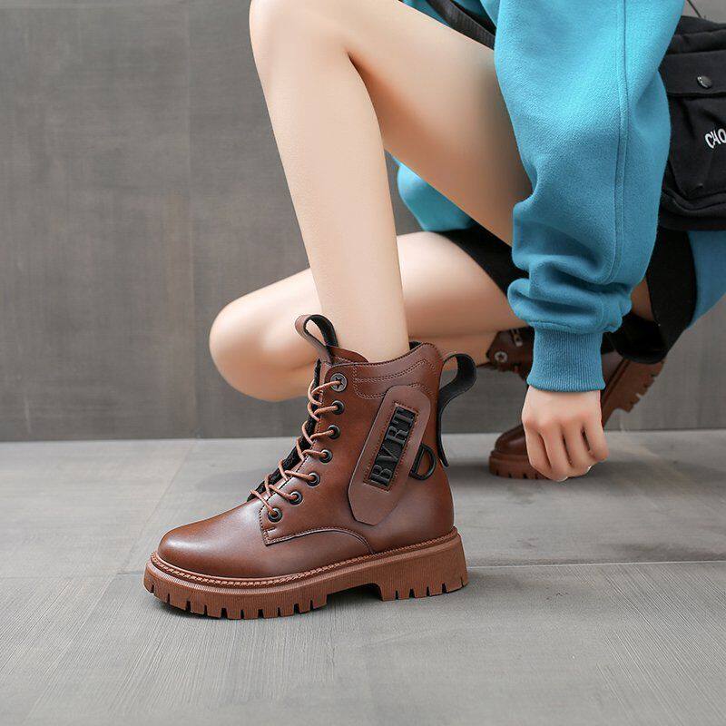 秋冬季加绒保暖复古马丁靴日系短靴厚底女靴 热品库 性价比省钱购