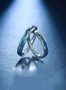 晚星情侣款对戒轻奢高级感小众