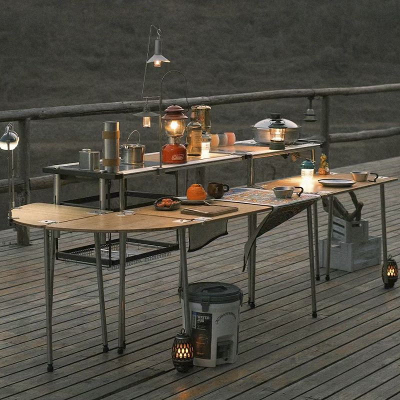 喜登乐户外IGT移动居酒屋厨房套装露营组装拼接桌庭院家用料理桌 - 图0