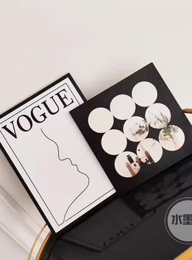 电视柜装饰品摆画客厅入户玄关鞋柜摆画黑白高级感艺术民宿装饰画