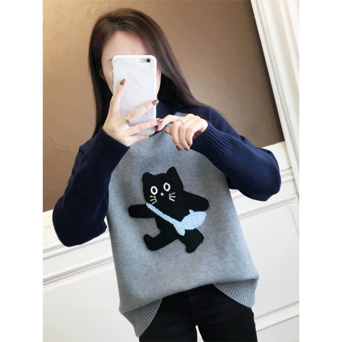 初中生秋冬女生半高领加厚针织衫，中学生及大龄女生丝绒底针织衫,淘宝优惠券,粉丝福利购,淘宝优惠卷