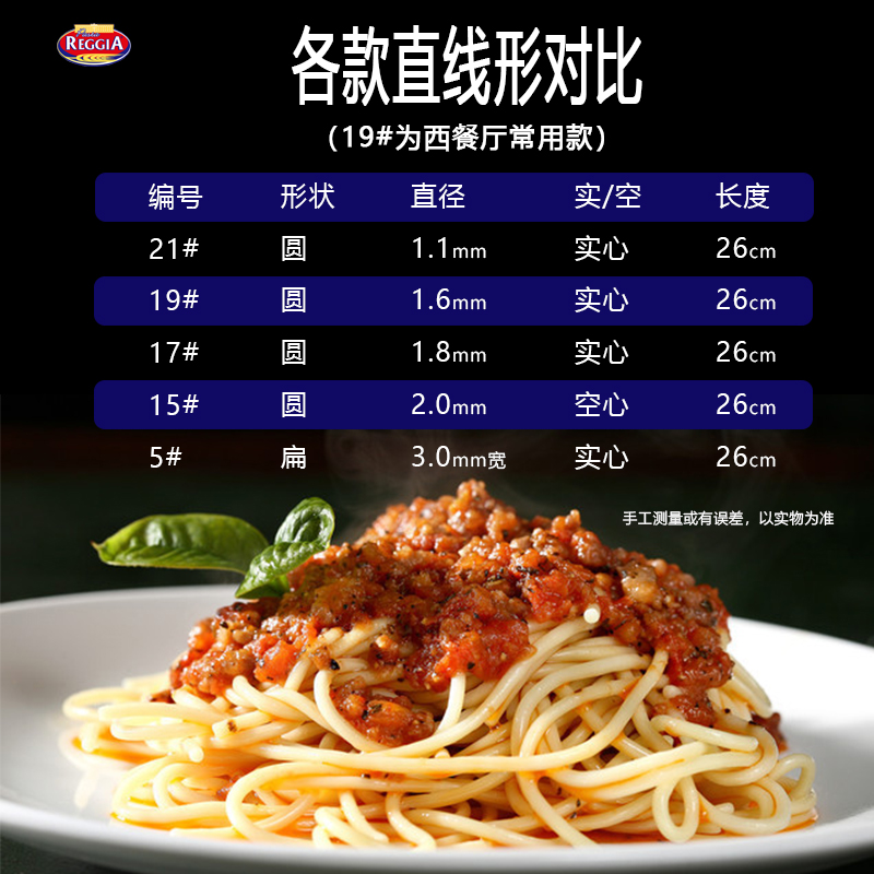 瑞际5#扁身形意面宽面Linguine原裝进口Reggia意大利面条意粉扁面-图0