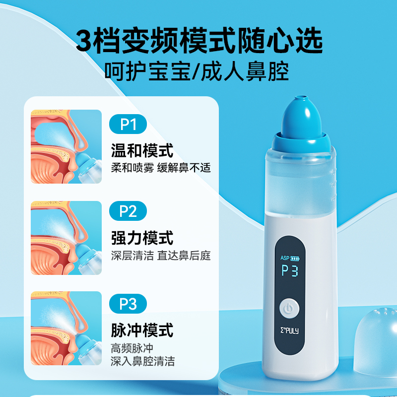 英普利电动喷雾洗鼻器儿童家用鼻腔冲洗鼻子大人鼻炎喷雾洗鼻壶