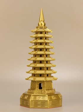 黄铜八卦文昌塔摆件 铜9层13层文昌塔家居办公室装饰礼品摆设