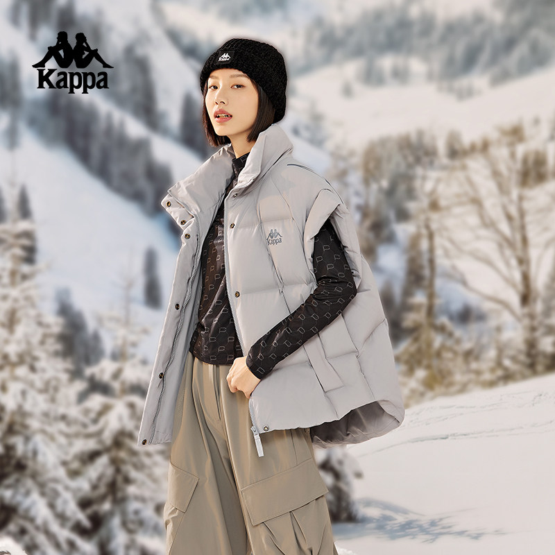 Kappa卡帕羽绒马甲新款女冬立领防风无袖羽绒宽松户外背心,淘宝优惠券,粉丝福利购,淘宝优惠卷