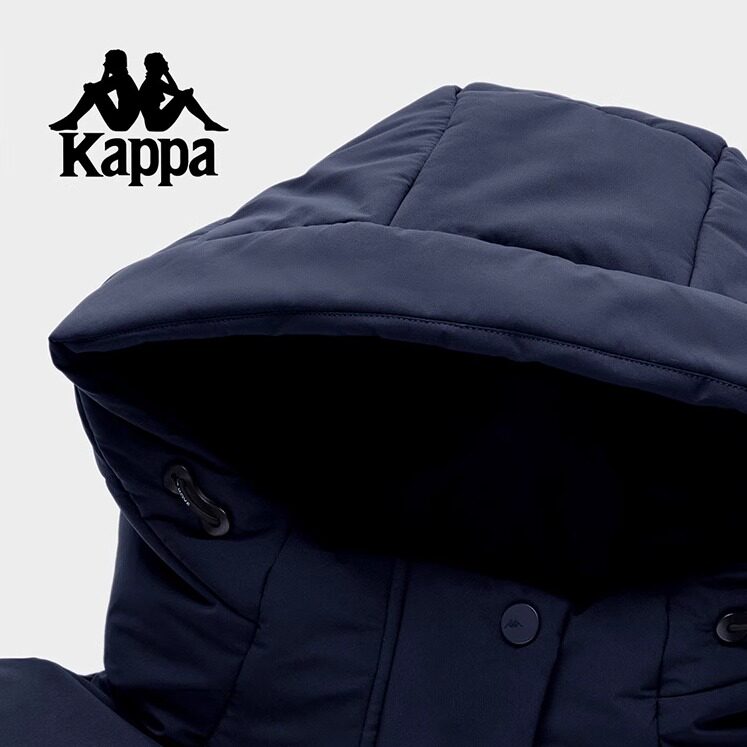 Kappa卡帕女装2025冬季新款时尚百搭保暖长款连帽羽绒服K0F82YY45 - 图0