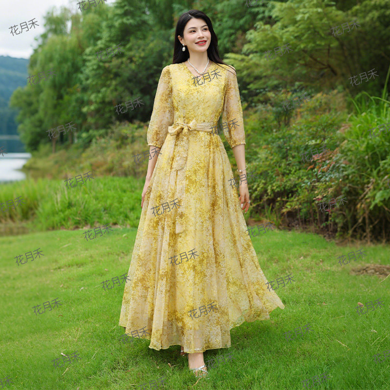 2025年新款春秋冬优雅连衣裙聚会舞会收腰显瘦长裙雪纺裙沙滩裙子,淘宝优惠券,粉丝福利购,淘宝优惠卷