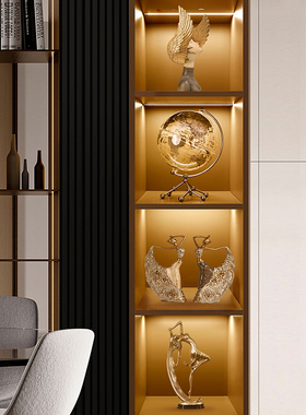 摆件轻奢高档酒柜装饰品套装乔迁搬新家摆M设客厅电视柜高级感软