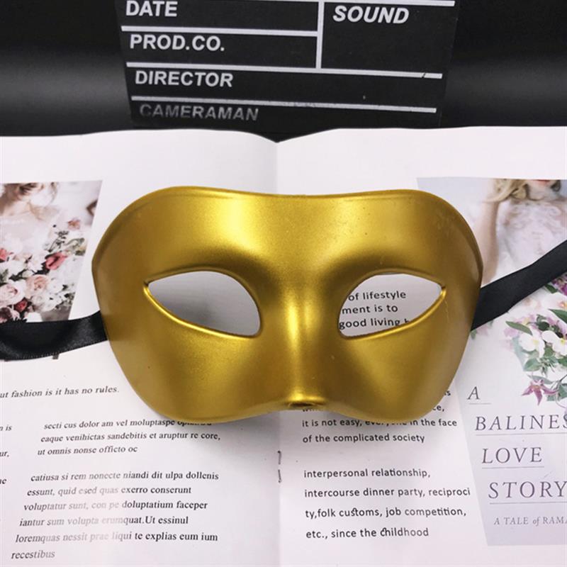 ハロウィンマスク半面男性l士ブラック古風マスク成人化粧舞踏会復古かっこいい仮面男