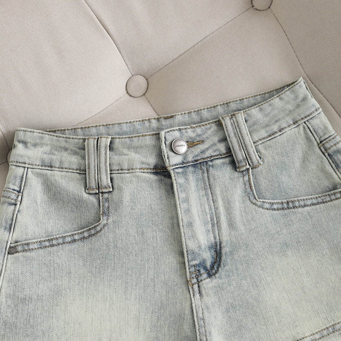 拉夏贝尔美式辣妹做旧复古牛仔裤短裤女夏季a字包臀高腰显瘦热裤,淘宝优惠券,粉丝福利购,淘宝优惠卷