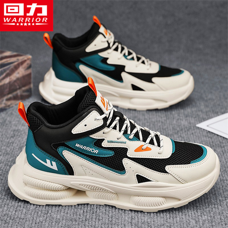 回力官方正品男鞋秋季厚底百搭跑步运动防滑增高休闲网面老爹潮鞋 - 图0