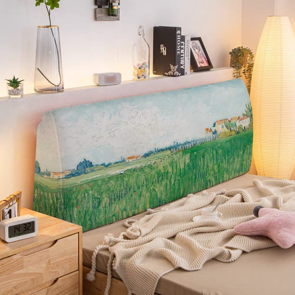 梵高油画床头罩全包通用弹力木床床头装饰保护罩防尘罩套可拆洗,淘宝优惠券,粉丝福利购,淘宝优惠卷