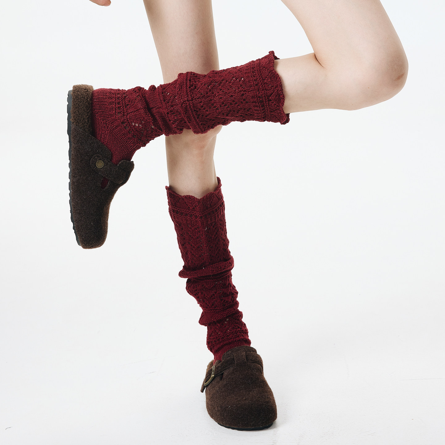 堆堆袜子女秋冬季保暖复古浮雕小腿袜针织镂空jk花边长筒袜春秋款,淘宝优惠券,粉丝福利购,淘宝优惠卷