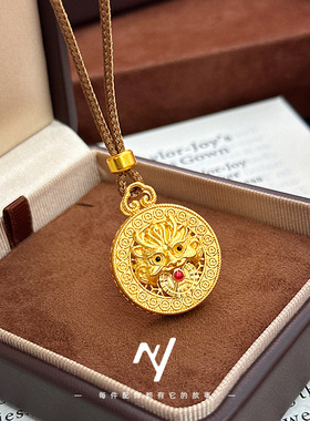 金店同款越南沙金铜钱貔貅吊坠招财瑞兽罗盘项链新款吞金兽毛衣链