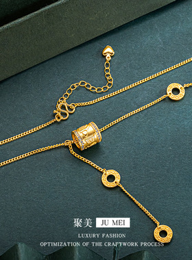 小红书同款古法六字真言小蛮腰套链越南沙金轻奢高级感气质套链