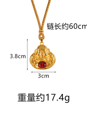 金店同款弥勒佛吊坠女越南沙金镶仿真金佛头项链百搭久不掉色饰品
