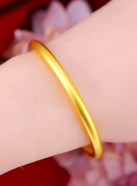 国潮古法传承镀古法黄金手镯锡金女款国风沙金手镯足金手饰镀金