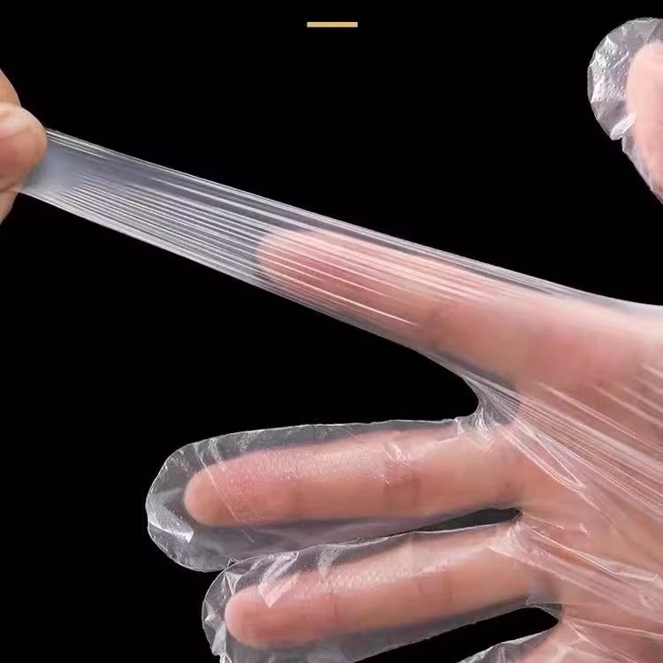 一次性手套食品级野营餐饮加厚家用防水塑料薄膜透明美发外卖手膜