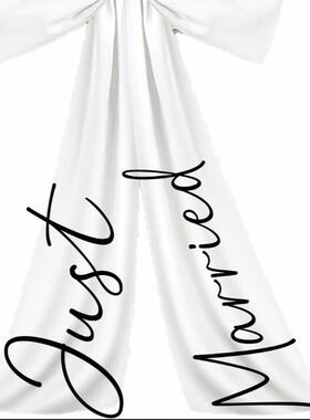 White Satin Just Married Wedding Car Bow Tail Car Decor Bow