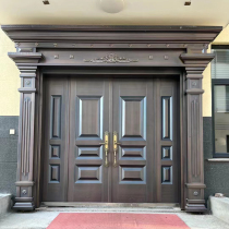 Villa Gate Entrance Doors Rural Courtyard Entrance Doors Double Doors Open Countryside Self Built House Zinc Alloy Imitation Bronze Gate