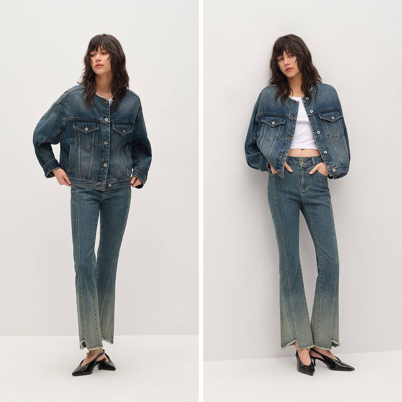 森柔|森马牛仔外套女春季oversize毛边2026新款夹克103126108001,淘宝优惠券,粉丝福利购,淘宝优惠卷