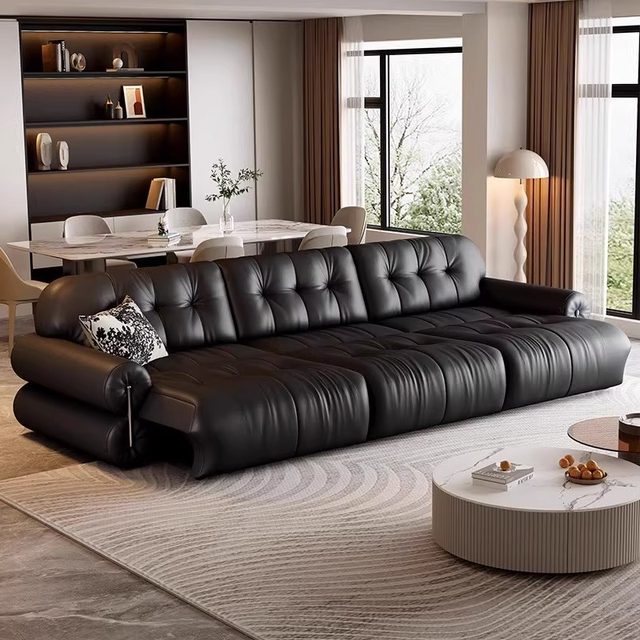 Electric multifunctional leather sofa bed living room