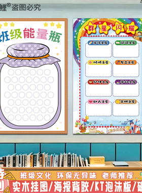 班级能量瓶教室奖励墙贴