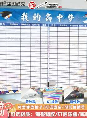 定制教室中考高考目标墙可擦写