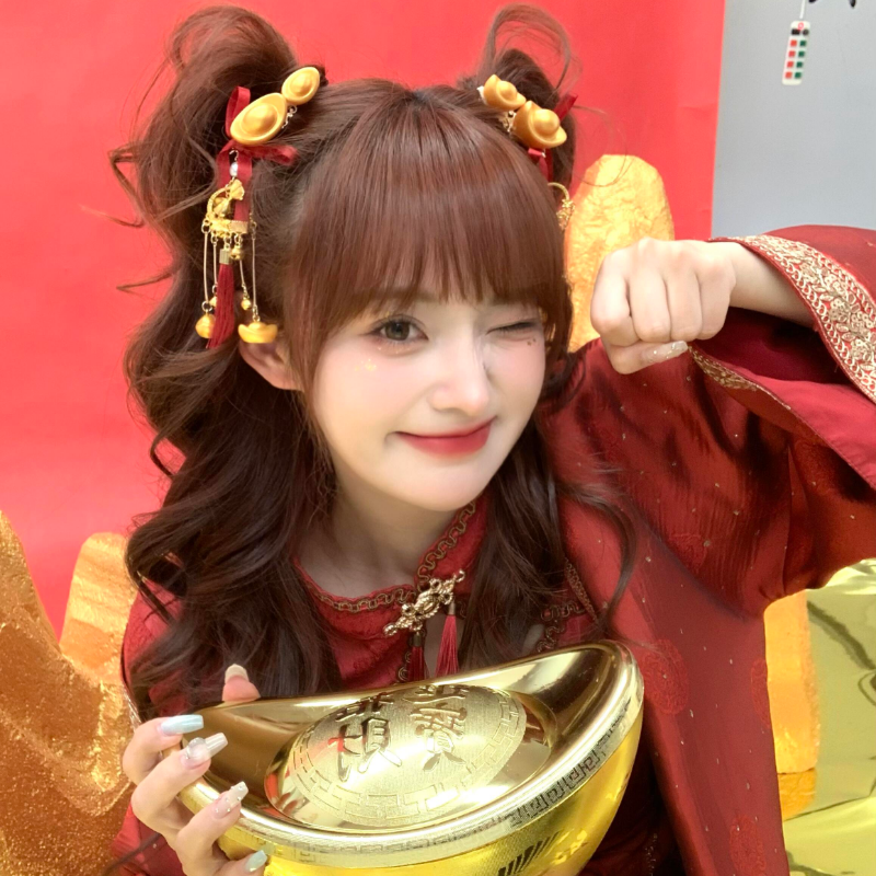 国风财神元宝红毛球~ 红色发饰古装汉服妆造头饰新年古风百搭对夹,淘宝优惠券,粉丝福利购,淘宝优惠卷