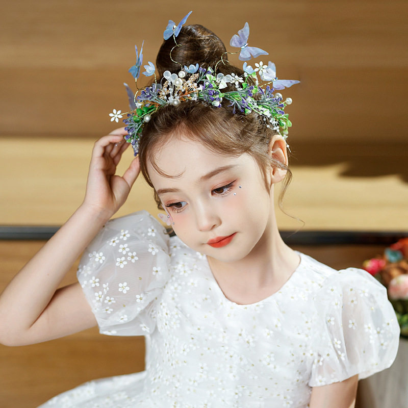 汉服小公主头饰儿童森系花环超仙演出发箍女孩走秀生日皇冠发带饰