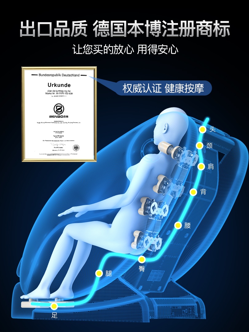 德国本博电动按摩椅家用全自动小型太空豪华舱全身多功能老人器机-图3