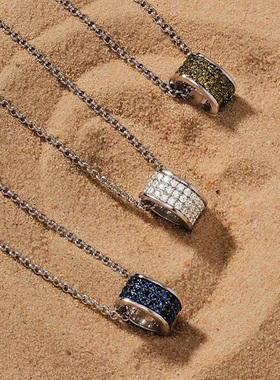 APM Monaco 方形宝石吊坠可调节银色项链925银白钻女生 AC6822OX