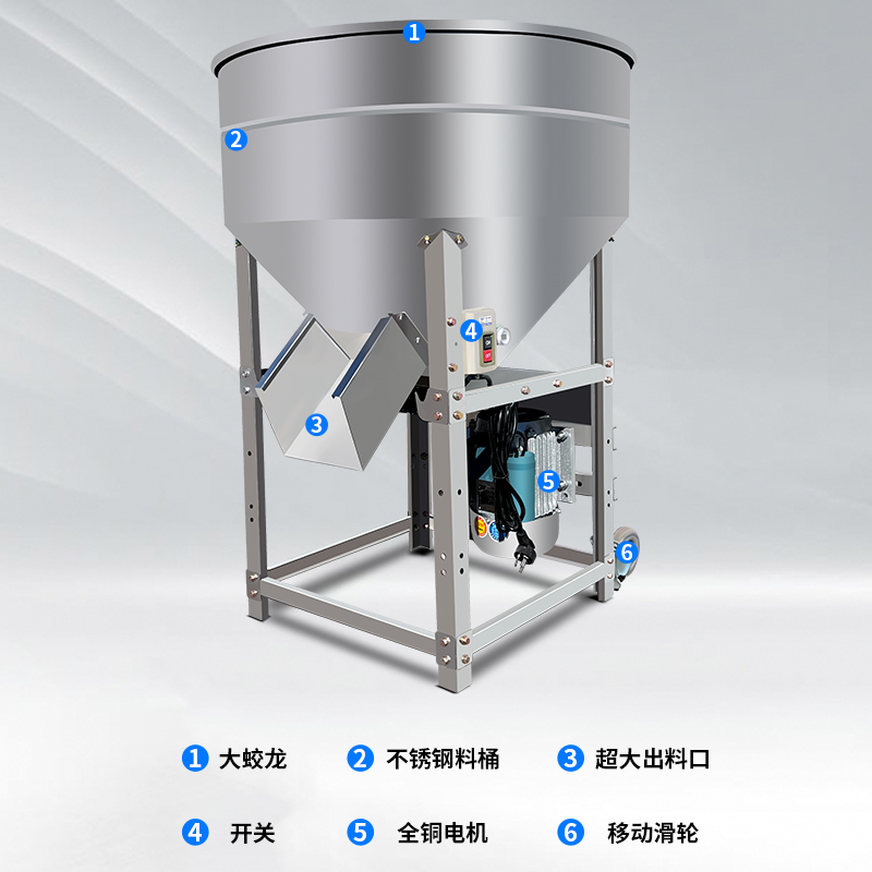 加厚不锈钢饲料搅拌机养殖场饲料拌药拌料机种子包衣机塑料混色机-图3