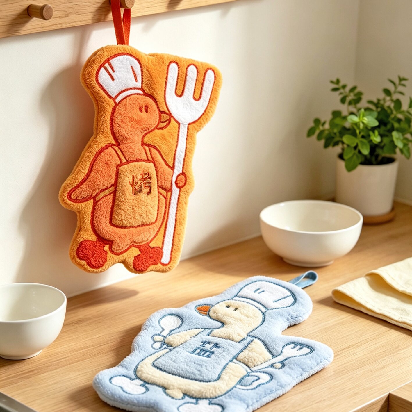 南京博物馆文创南京美食盐水鸭烤鸭擦手巾餐桌厨房吸水加厚创意礼