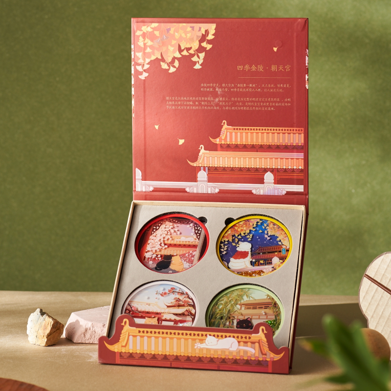 南京博物馆文创纪念品四季金陵朝天宫流沙杯垫伴手生日礼物礼南京