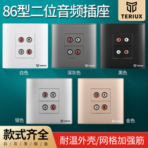 Type 86 TWO AUDIO AV PANEL CONCEALED DOUBLE MOUTH AUDIO RED WHITE AUDIO SOCKET WHITE BLACK SILVER COLOR GOLD COLOR