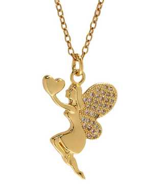 NEWRIDGE铜镀真金项链镶锆石