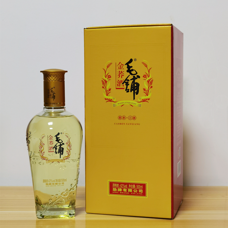 毛铺金荞酒42度500mlX6瓶整箱礼盒装苦荞酒养生露酒健康酒 - 图0