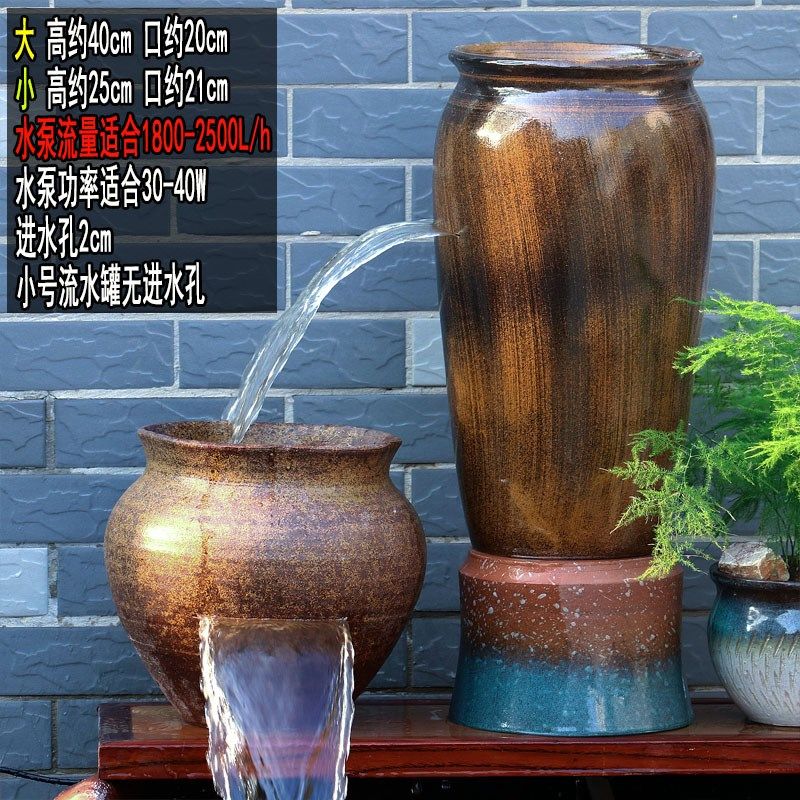 复古流水瀑布增氧循环过滤罐古法缸低吸水泵老罐子旧坛子养鱼瀑布,淘宝优惠券,粉丝福利购,淘宝优惠卷